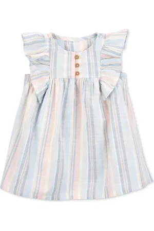 Carters Baby Girls Striped Flutter-Sleeve Dress
