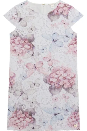 Guess Big Girls All-Over Print Lace Cap Sleeve Dress
