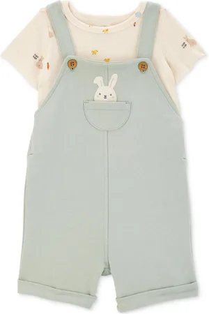 Carters Baby Girls 2-Pc. T-Shirt & Bunny Shortall Set