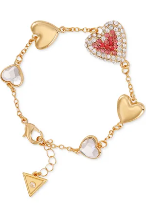 Guess Crystal Heart Line Charm Bracelet