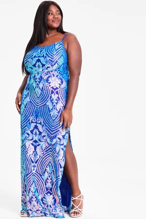 Emerald Sundae Trendy Plus Size Patterned-Sequin Gown, Created for Macy