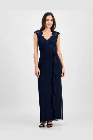 Connected Lace Column Gown