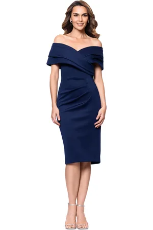 Betsy & Adam Petite Off-The-Shoulder Sheath Dress