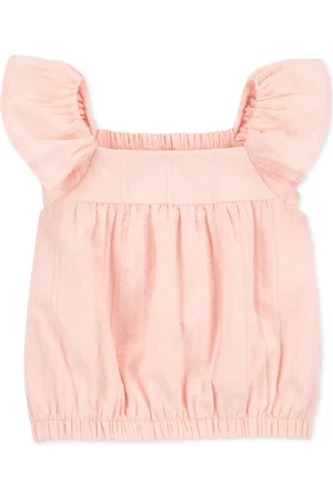 Carters Toddler Girls Cotton Flutter-Sleeve Fashion Top