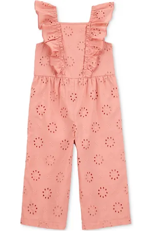 Carters Toddler Girls Cotton Eyelet Flutter Jumpsuit