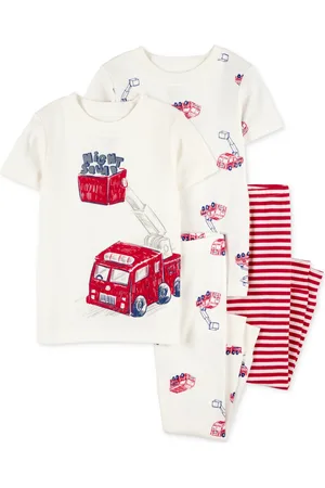 Carters Toddler Boys Fire Truck Cotton Pajamas, 4-Piece Set