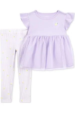 Carters Toddler Girls Lemon Tulle Top & Leggings, 2-Piece Set