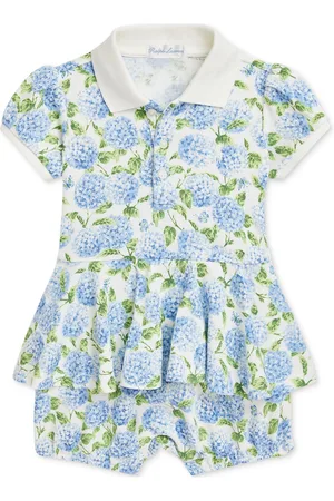 Ralph Lauren Baby Girls Floral Peplum Shortall