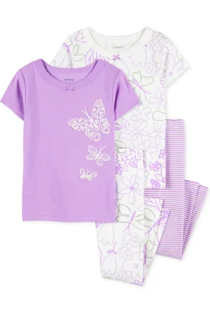 Carters Toddler Girls Floral Butterfly Cotton Pajamas, 4-Piece Set