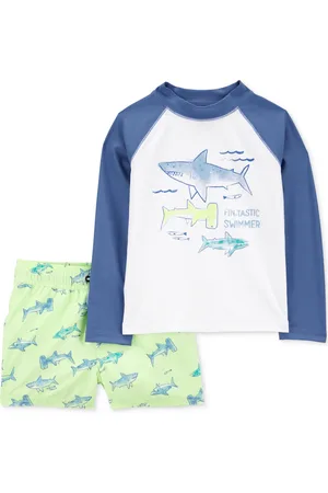 Carters Toddler Boys Shark Rashguard & Swim Trunk Set