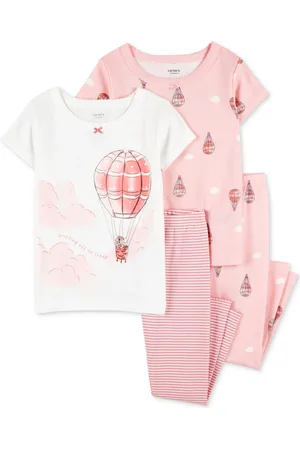 Carters Toddler Girls Air Balloon Cotton Pajamas, 4 Piece Set
