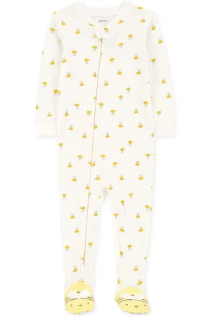 Carters Baby 1-Piece Cotton Bee-Print Footed Pajamas - Ivory/bee