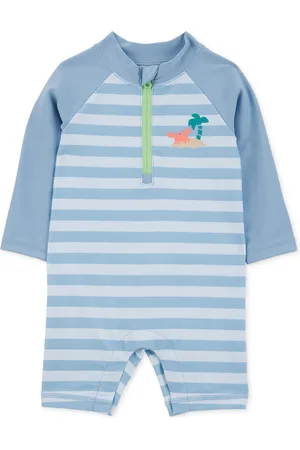 Carters Baby Boys One-Piece Striped Rash Guard Swimsuit