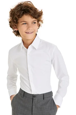 Michael Kors Big Boys Performance Stretch Button Down Dress Shirt