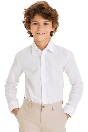 Michael Kors Big Boys Classic Fit Linen Dress Shirt