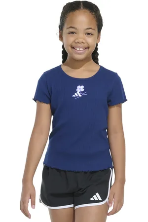 adidas Big Girls Short-Sleeve Cotton Baby Rib T-Shirt