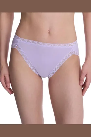 Natori Bliss Lace-Trim Cotton French-Cut Brief Underwear 152058