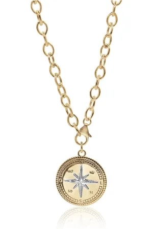 Bowood Lane Non-Tarnishing 14k Filled Chain with Vermeil Compass Charm