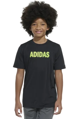 adidas Big Boys Short-Sleeve Gradient Logo Graphic T-Shirt - Blk/grn