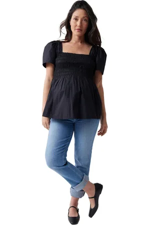 Ingrid & Isabel Maternity Short Sleeve Smocked Top
