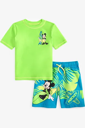 Mickey Mouse Toddler Boys Rash Guard & Swim Trunks Swimsuit, 2 Piece Set