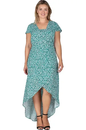 Standards & Practices Plus Size Cap Sleeve High-Low Tulip Dress