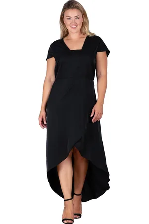 Standards & Practices Plus Size Cap Sleeve High-Low Tulip Dress