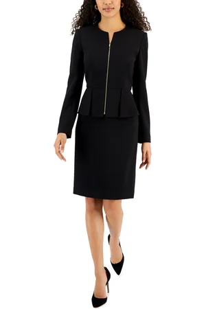 Tahari ASL Zipper Jacket Skirt Suit