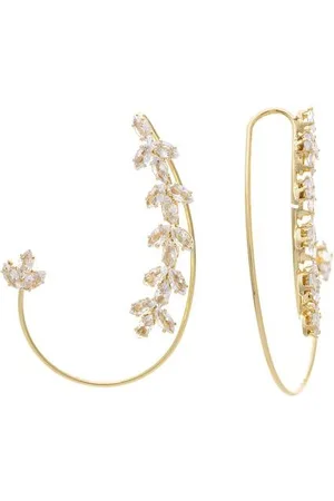 Rivka Friedman Floral Crawler Slip On Cz Earring
