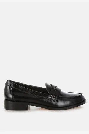 RAG & CO Roxana Real Leather Penny Strap Loafers