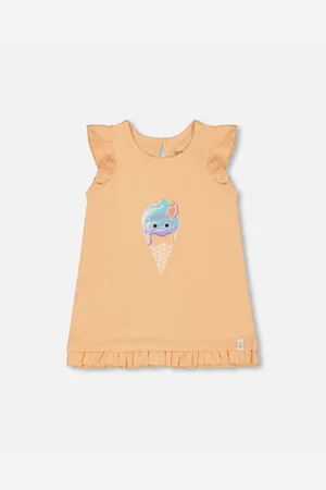 Deux par Deux Big Girls Organic Cotton Tunic With Frill And Print