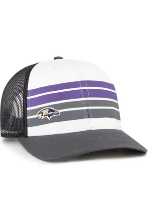 47 Brand Big Boys and Girls White, Charcoal Baltimore Ravens Cove Trucker Snapback Hat - White, Charcoal