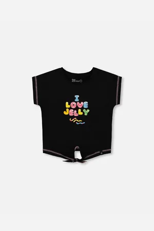 Deux par Deux Big Girls Organic Cotton Tee With Print And Knot