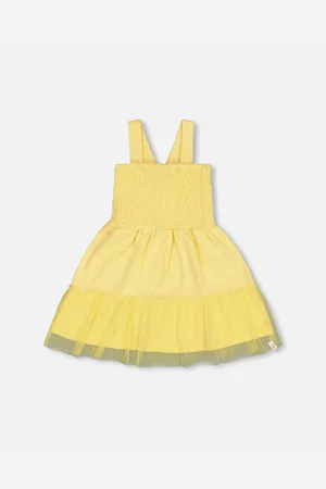 Deux par Deux Big Girls Smocked Organic Cotton Dress With Mesh Frill