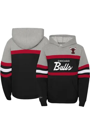 Mitchell & Ness Big Boys Heather Gray, Black Chicago Bulls Hardwood Classics Head Coach Pullover Hoodie - Heather Gray, Black