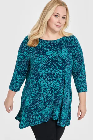 Jm Collection Plus Size Printed Scoop-Neck Tunic, Exclusively at Macy
