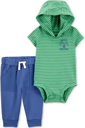 Carters Baby Boys 2-Pc. Cotton Hooded Brother Bodysuit & Pants Set