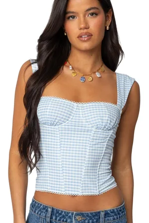 Edikted Womens Marcella Wide Strap Mesh Corset