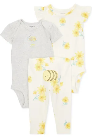 Carters Baby Little Character Bodysuits & Pants, 3 Piece Set - Ivory/Bee