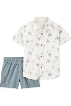 Carters Baby Boys Cotton Palm Tree-Print Shirt & Shorts, 2 Piece Set
