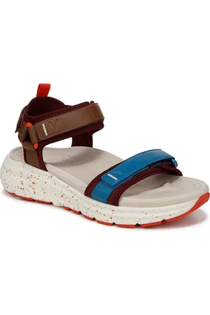 Vionic Womens Walk Max Wanderer Walking Sandals - Ivory / brown multi leather