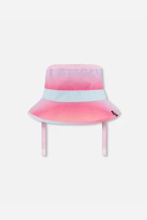 Deux par Deux Toddler Printed Beach Sun Hat Pink, Orange, And Turquoise - Pink, orange, and turquoise