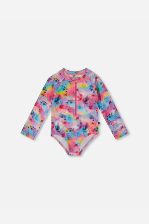 Deux par Deux Girls Printed Long Sleeve Rashguard Background