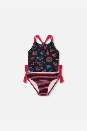 Deux par Deux Girls Printed Two-Piece Swimsuit