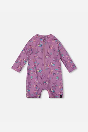 Deux par Deux Baby Girls Printed Long Sleeve One-Piece Rashguard Butterflies