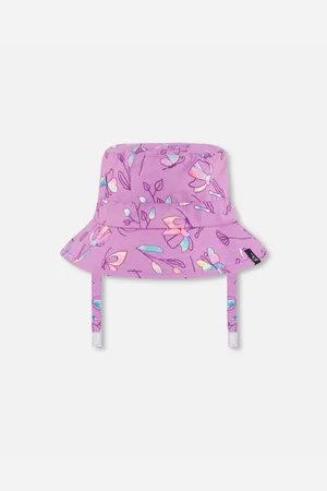 Deux par Deux Baby Girl Printed Beach Sun Hat Butterflies - Infant