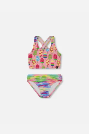 Deux par Deux Girls Printed Two-Piece Swimsuit
