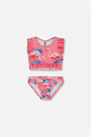 Deux par Deux Girls Printed Two-Piece Swimsuit With Frills