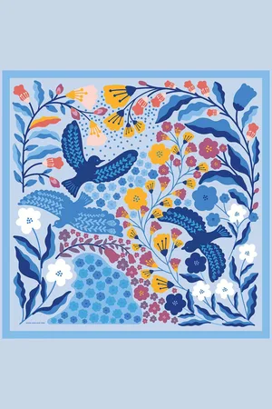 Jessie Zhao New York Double Sided Wool Silk Scarf Of Bird