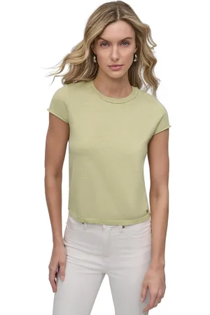 DKNY Petite Cap-Sleeve Crewneck T-Shirt